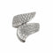 Bague 55 Bague en or blanc 18 carats pavée de diamants 58 Facettes