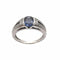 Bague 58 Bague en or blanc 18 carats avec saphir ovale et diamants 58 Facettes