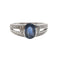 Bague 58 Bague en or blanc 18 carats avec saphir et diamants 58 Facettes