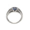 Bague 58 Bague en or blanc 18 carats avec saphir et diamants 58 Facettes