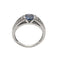 Bague 58 Bague en or blanc 18 carats avec saphir ovale et diamants 58 Facettes