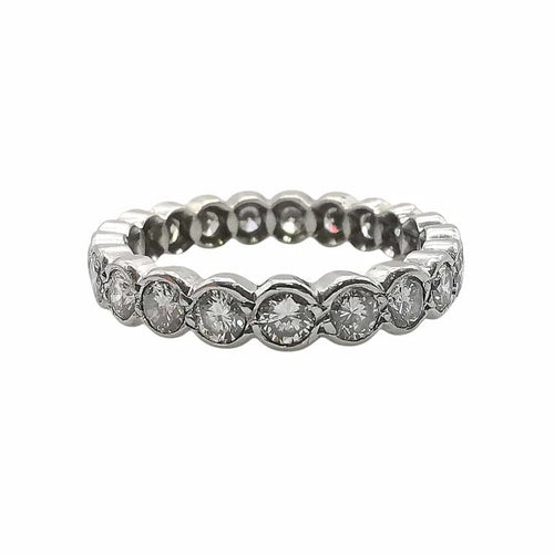 Bague 52 Alliance américaine - Bague en or blanc 18 carats et diamants 58 Facettes