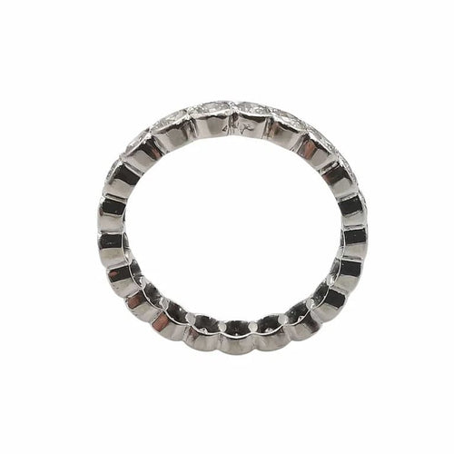 Bague 52 Alliance américaine - Bague en or blanc 18 carats et diamants 58 Facettes