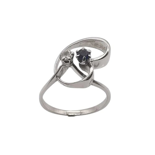 Bague 48 Bague saphir et diamant en or blanc 18 carats 58 Facettes