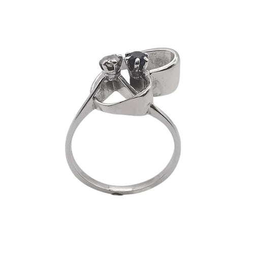 Bague 48 Bague saphir et diamant en or blanc 18 carats 58 Facettes
