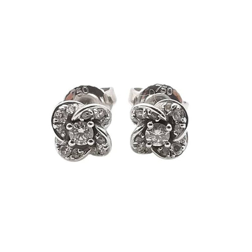 Boucles d'oreilles Boucles d'oreilles en or blanc 18 carats et diamants 58 Facettes