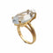 Bague 51 Bague en or jaune 18 carats sertie d’une aigue-marine 58 Facettes