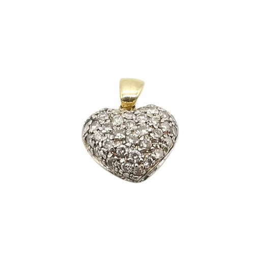 Pendentif Pendentif cœur en or jaune 18 carats et diamants 58 Facettes