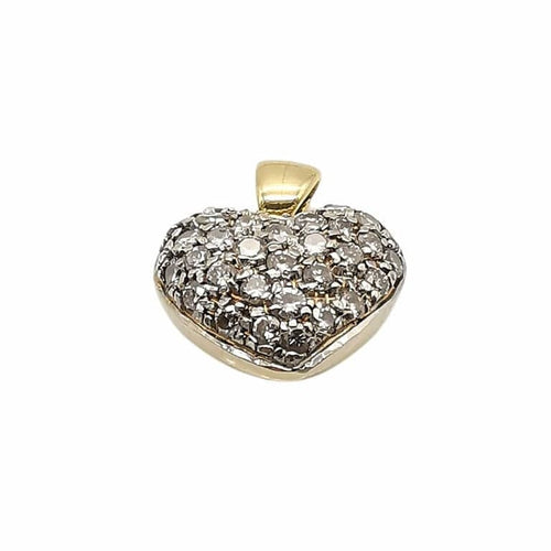 Pendentif Pendentif cœur en or jaune 18 carats et diamants 58 Facettes