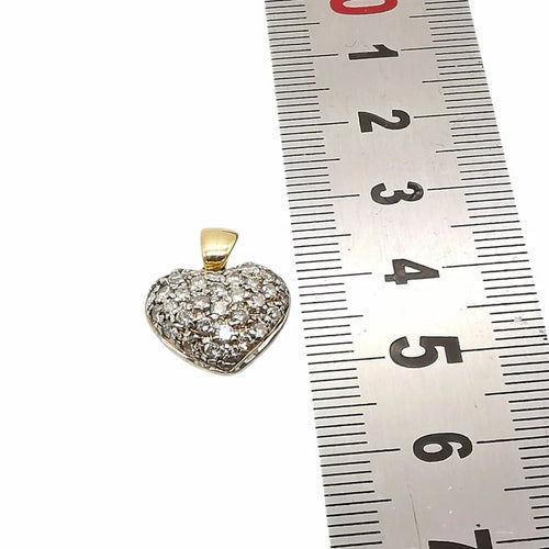 Collier Collier cœur - Pendentif en or jaune 18 carats et diamants 58 Facettes
