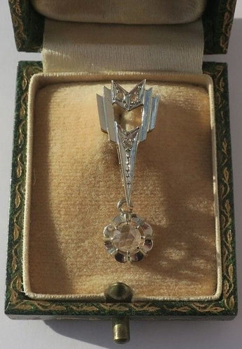 Pendentif Art déco - Pendentif flèche en or jaune et blanc 18 carats et diamants 58 Facettes