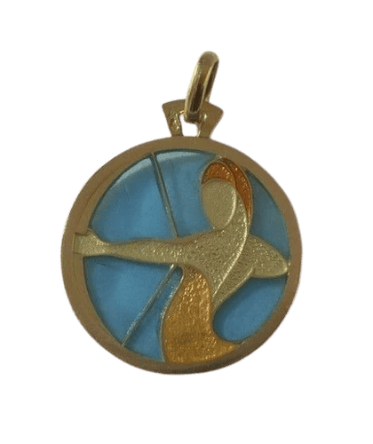 Pendentif Cartier - Pendentif Sagittaire en or jaune et émail plique-à-jour 58 Facettes