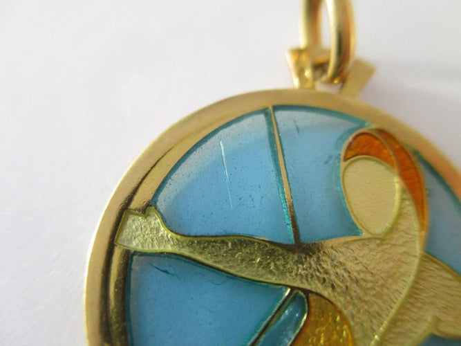 Pendentif Cartier - Pendentif Sagittaire en or jaune et émail plique-à-jour 58 Facettes
