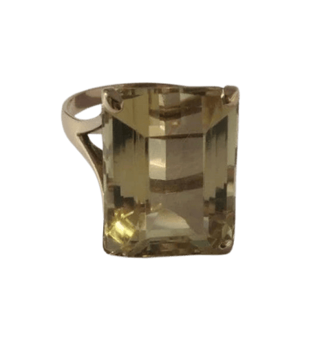 Bague 55 Bague cocktail citrine 13 carats en or rose 14 carats 58 Facettes