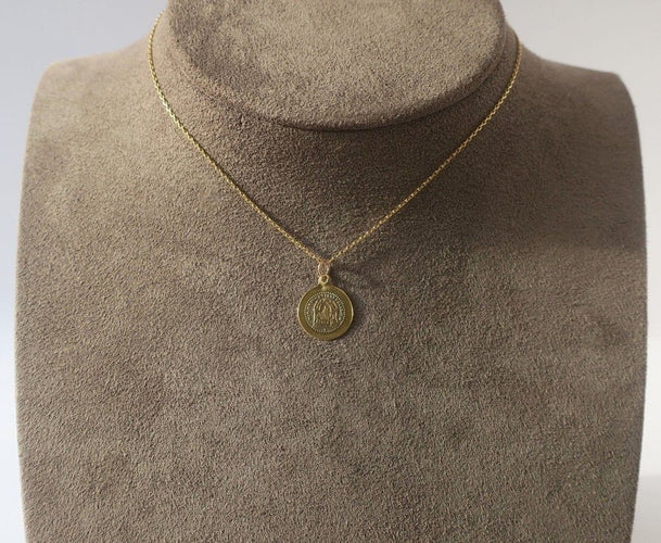 Pendentif Notre-Dame de Fourvière - Médaille pendentif biface XIXe en or jaune 58 Facettes