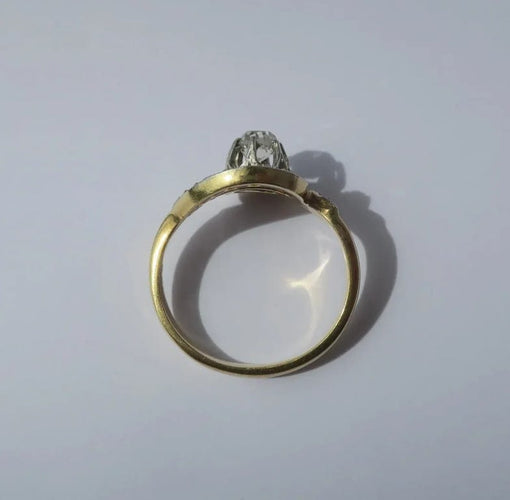 Bague 50 Bague Tourbillon en or jaune 18 carats et platine sertie de diamants 58 Facettes