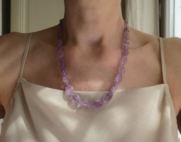 Collier Collier d'améthystes, fermoir en or 18 carats 58 Facettes