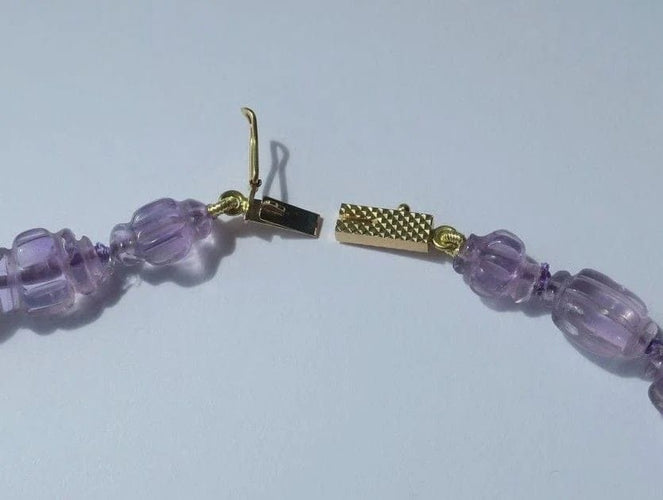 Collier Collier d'améthystes, fermoir en or 18 carats 58 Facettes