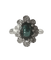 Bague 55 Bague Pompadour saphir vert et diamants en or blanc 18 carats 58 Facettes