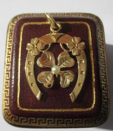 Pendentif Art nouveau - Pendentif porte-bonheur en or jaune 18 carats 58 Facettes