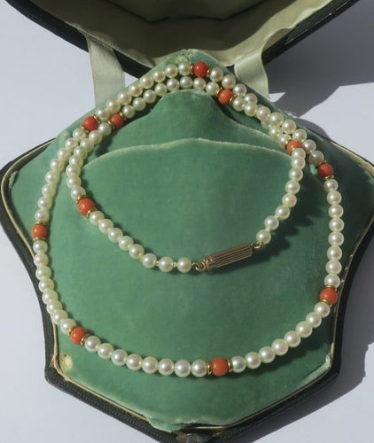 Collier Collier choker or rose perles de culture Akoya corail 58 Facettes