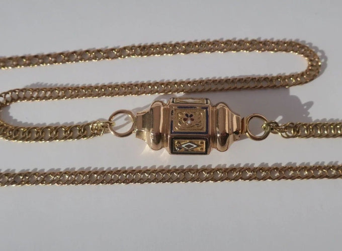 Collier Collier régional auvergnat XIXe en or rose et émail 58 Facettes
