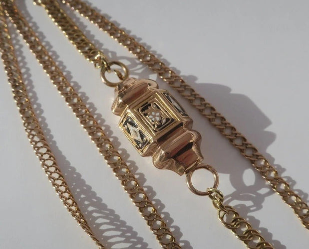 Collier Collier régional auvergnat XIXe en or rose et émail 58 Facettes