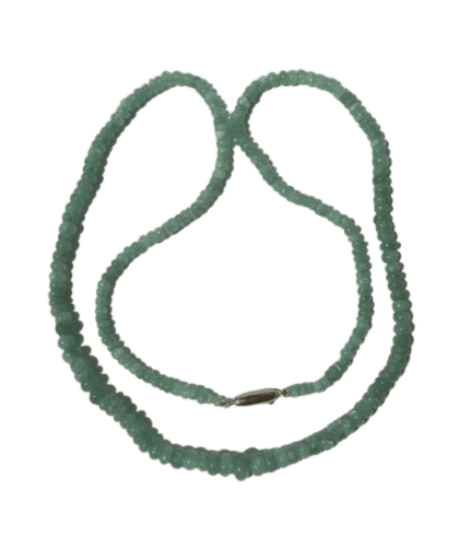 Collier Collier de perles d’émeraudes naturelles avec fermoir en or rose 18 carats 58 Facettes