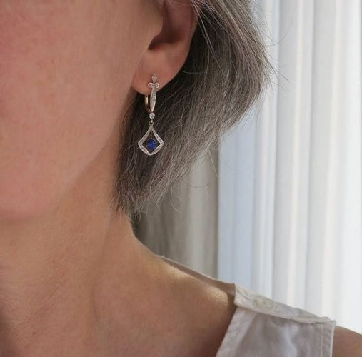 Boucles d'oreilles Art Déco - Boucles d'oreilles en or et diamants 58 Facettes
