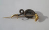 Broche Broche serpent XIXe en cheveux, or rose et turquoise 58 Facettes