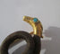 Broche Broche serpent XIXe en cheveux, or rose et turquoise 58 Facettes