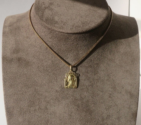 Pendentif Médaille Art déco - Pendentif Vierge Marie en or jaune 58 Facettes