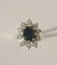 Bague 49 Pompadour - Bague ovale en or blanc, saphir et diamants 58 Facettes
