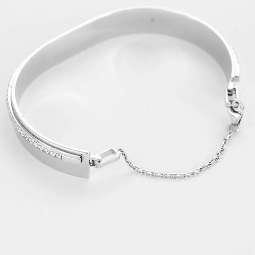 Bracelet Messika Kate Bangle - Bracelet jonc en or blanc 18K et diamants 58 Facettes