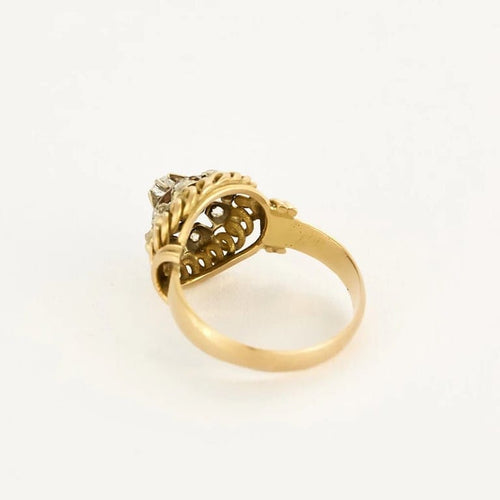 Bague 54 Bague ancienne en or jaune 18K et diamants 58 Facettes
