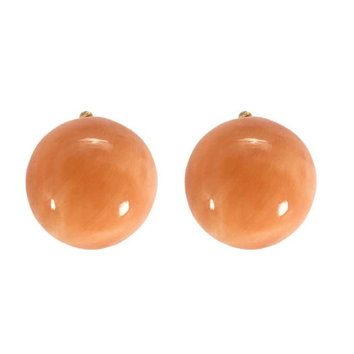 Boucles d'oreilles Dormeuses anciennes - Boucles d’oreilles en or rose et perles de corail 58 Facettes