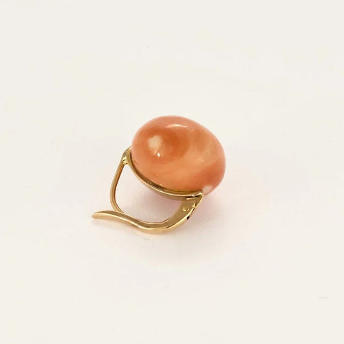 Boucles d'oreilles Dormeuses anciennes - Boucles d’oreilles en or rose et perles de corail 58 Facettes