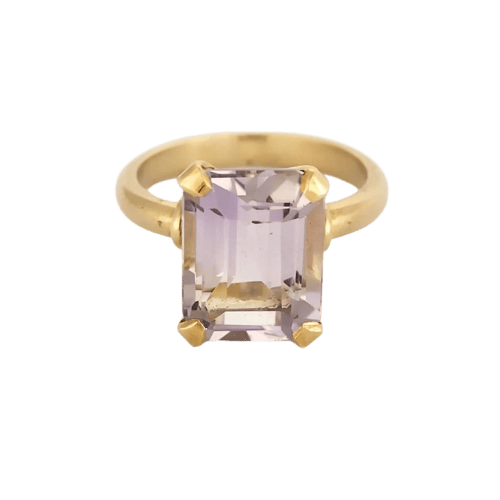 Bague 49 Bague ancienne en or jaune 18K avec améthyste 58 Facettes