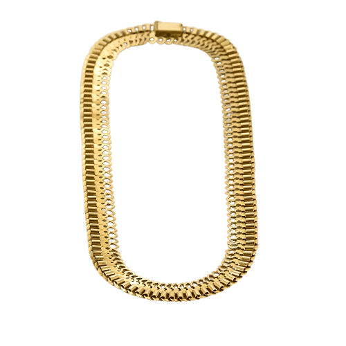 Collier Collier ancien maille souple en or jaune 18k 58 Facettes
