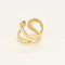 Bague 56 Bague double boucle en or jaune 18k et diamants 58 Facettes