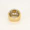 Bague 51.5 Bague large en or jaune 18k et platine, citrine madère et diamants 58 Facettes