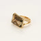 Bague 54 Bague en or rose 18k avec quartz fumé et diamants 58 Facettes