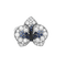 Bague 55.5 Orchidée - Bague en or blanc 18 k, diamants et saphirs 58 Facettes