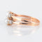 Bague 53 Bague Toi & Moi en or rose 18 carats, perles et diamants 58 Facettes P6L4