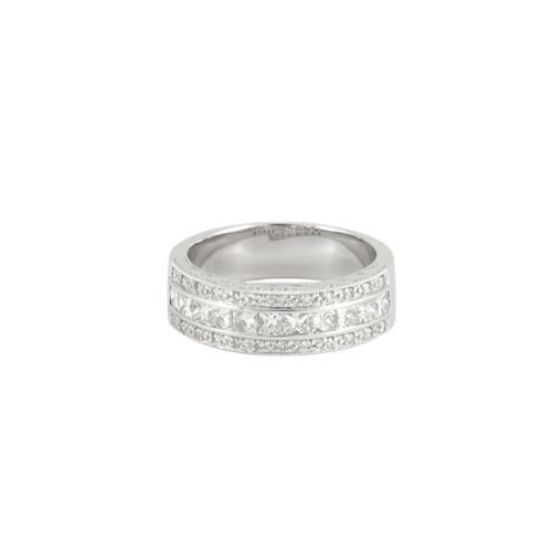 Bague 53 Bague en or blanc 18K et diamants 58 Facettes