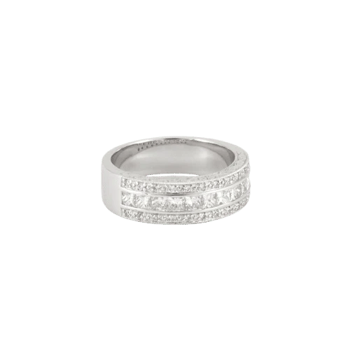 Bague 53 Bague en or blanc 18K et diamants 58 Facettes