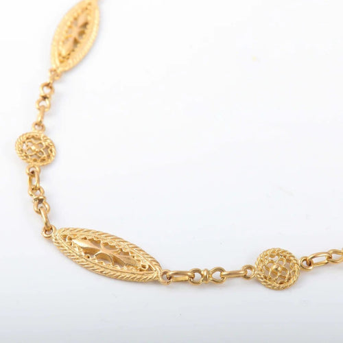 Collier Chaîne ancienne - Collier en or jaune motifs filigranés 58 Facettes