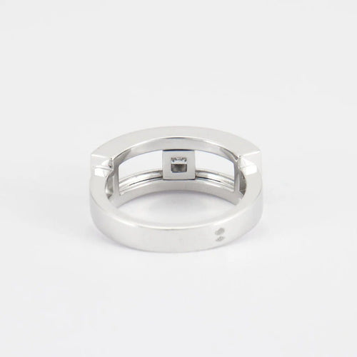 Bague 52.5 Bague en or blanc 18K avec diamants, diamant central mobile 58 Facettes