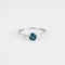 Bague 54 Bague solitaire en or blanc 18 carats avec topaze London Blue et diamants 58 Facettes