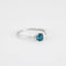 Bague 54 Bague solitaire en or blanc 18 carats avec topaze London Blue et diamants 58 Facettes